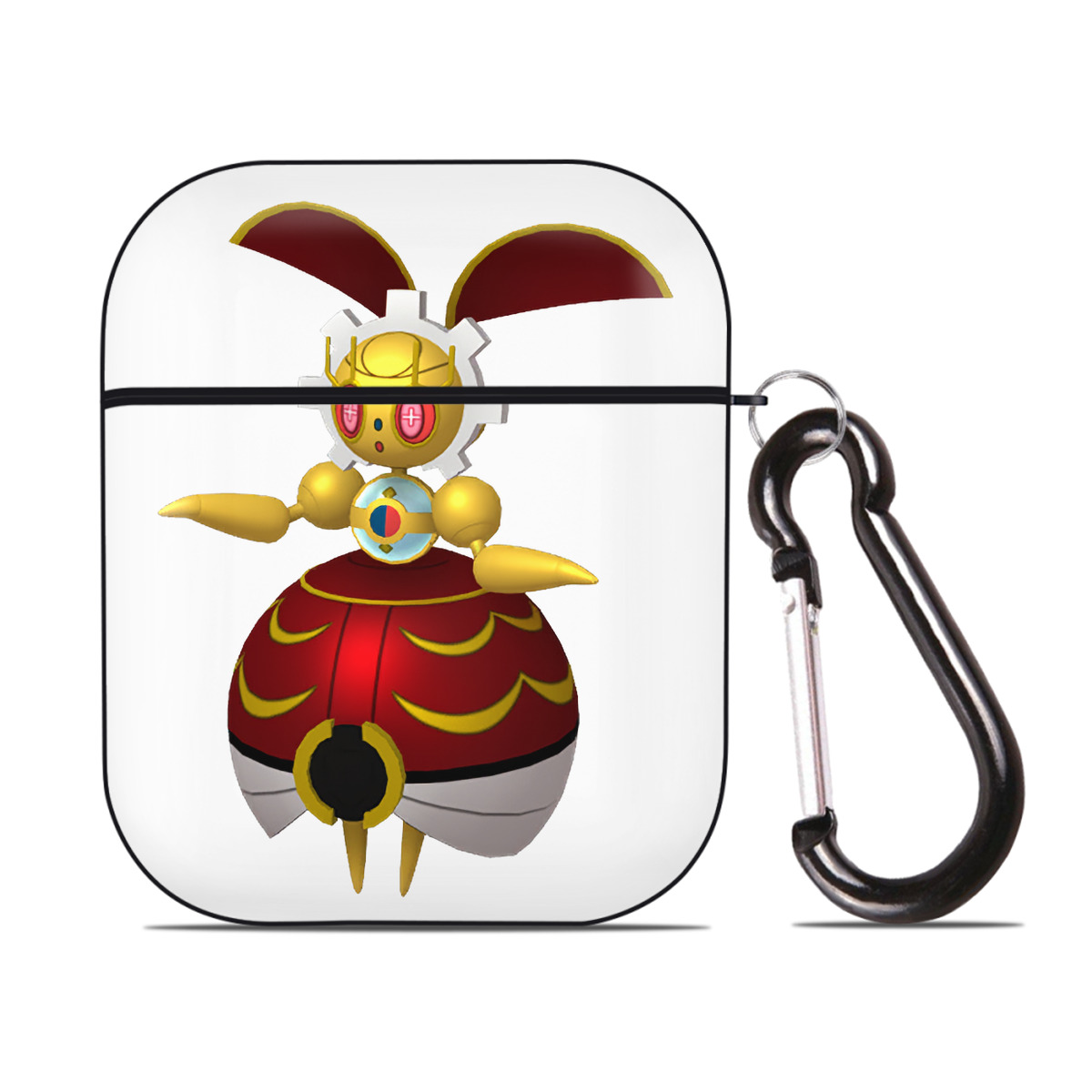 （画像用） ポケットモンスター Pokémon AirPods 第2世代保護ケース ハードシェル ブラック 耐衝撃・防指紋・カラビナ付き