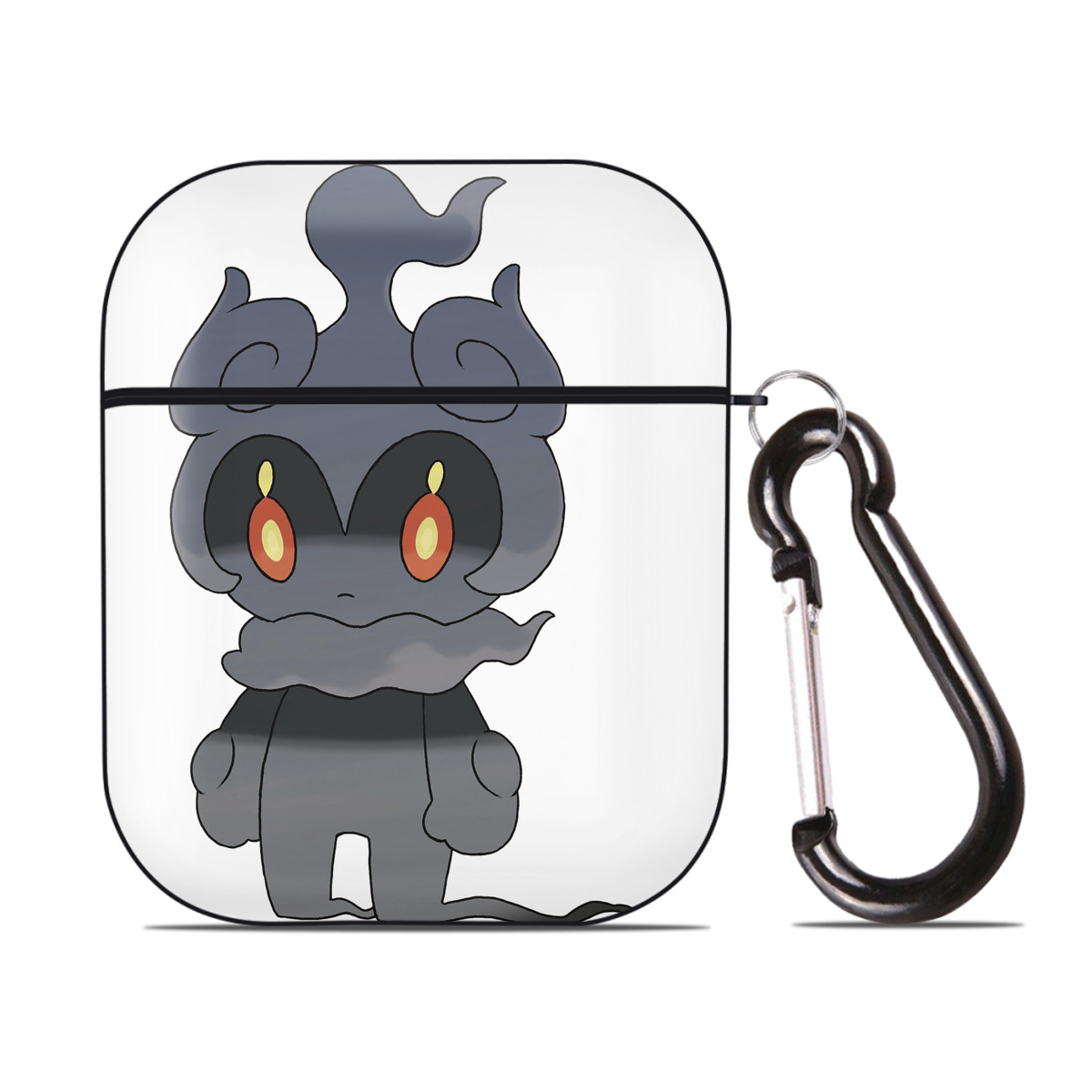 （画像用） ポケットモンスター Pokémon AirPods 第2世代保護ケース ハードシェル ブラック 耐衝撃・防指紋・カラビナ付き