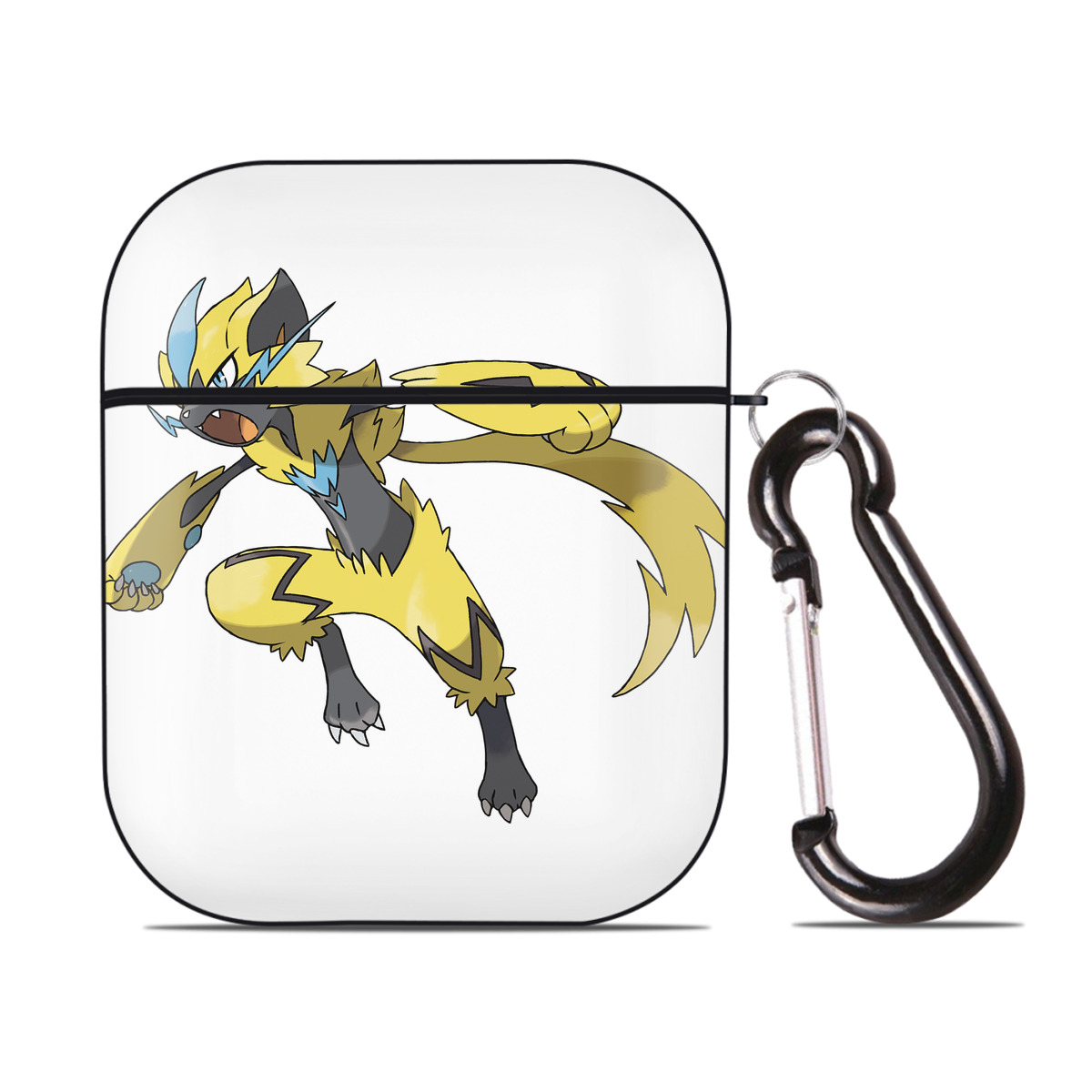 （画像用） ポケットモンスター Pokémon AirPods 第2世代保護ケース ハードシェル ブラック 耐衝撃・防指紋・カラビナ付き