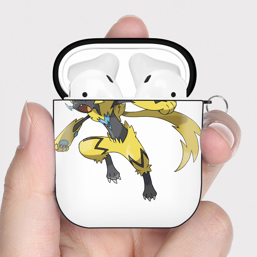 （画像用） ポケットモンスター Pokémon AirPods 第2世代保護ケース ハードシェル ブラック 耐衝撃・防指紋・カラビナ付き