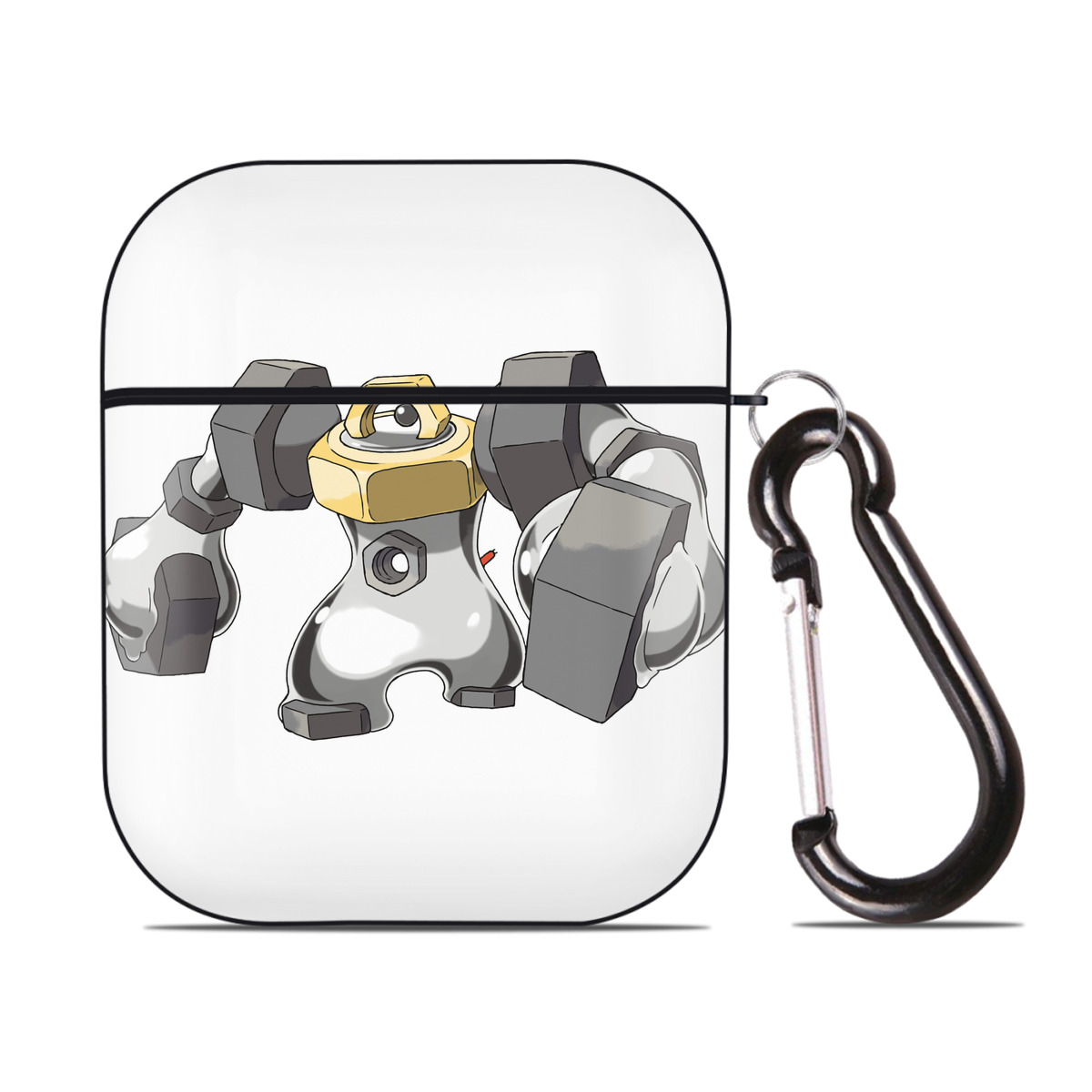 （画像用） ポケットモンスター Pokémon AirPods 第2世代保護ケース ハードシェル ブラック 耐衝撃・防指紋・カラビナ付き