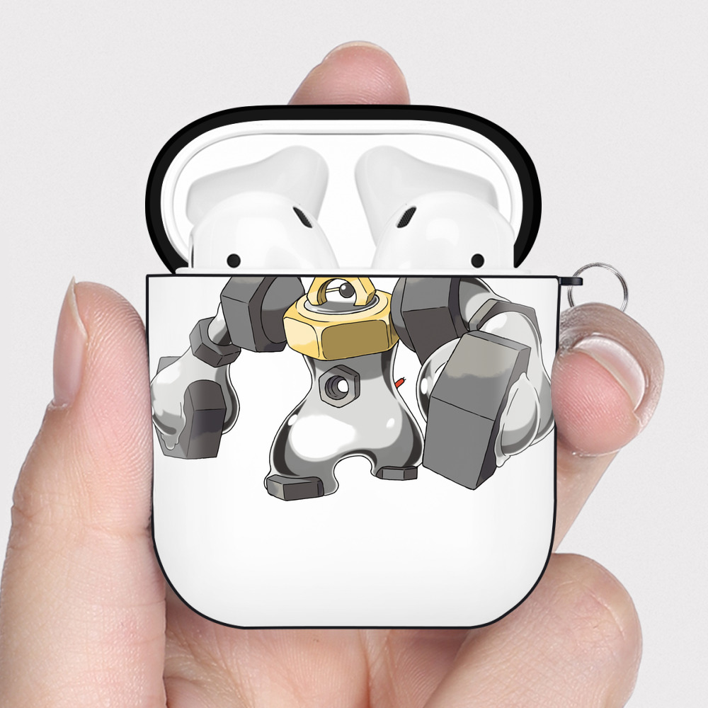 （画像用） ポケットモンスター Pokémon AirPods 第2世代保護ケース ハードシェル ブラック 耐衝撃・防指紋・カラビナ付き