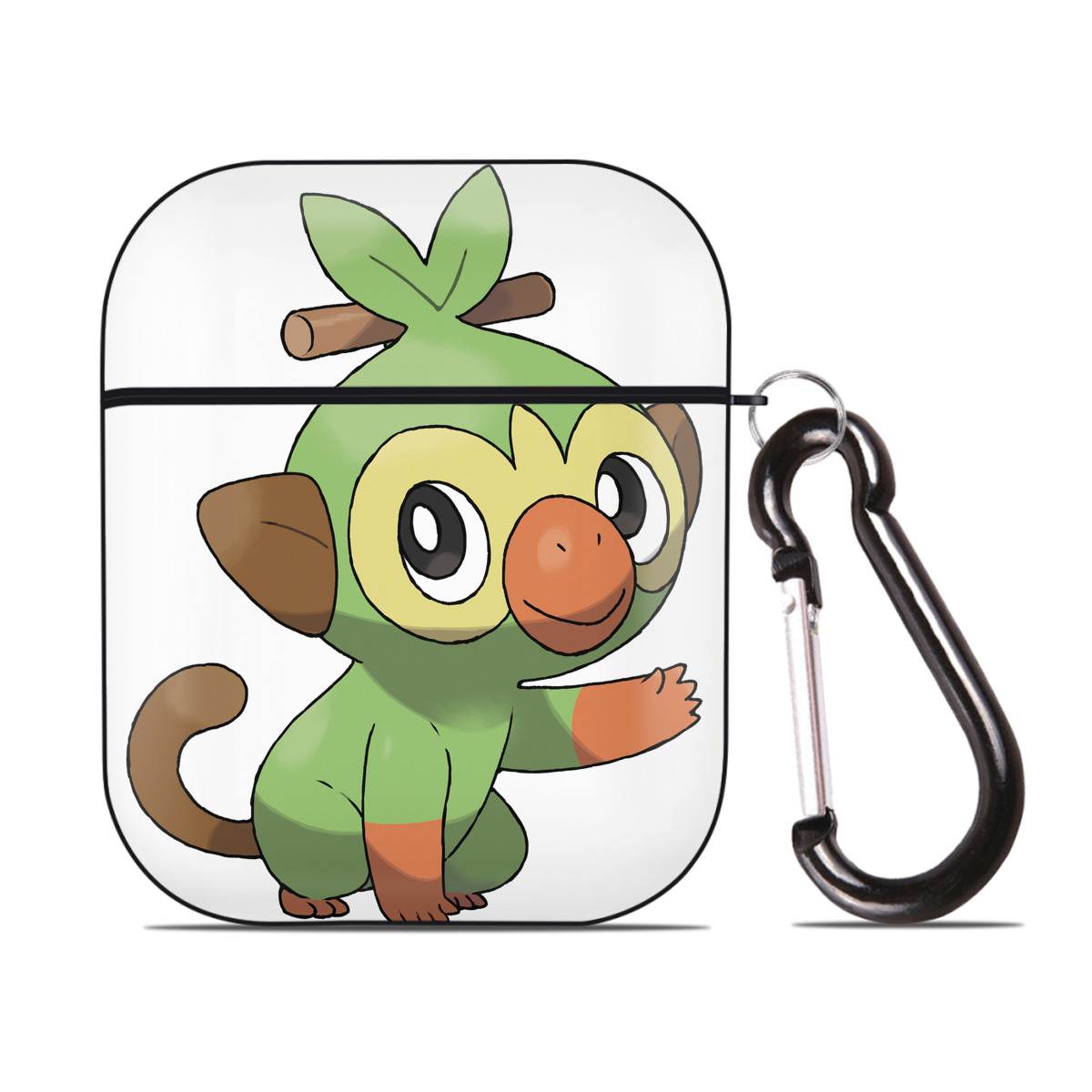 （画像用） ポケットモンスター Pokémon AirPods 第2世代保護ケース ハードシェル ブラック 耐衝撃・防指紋・カラビナ付き