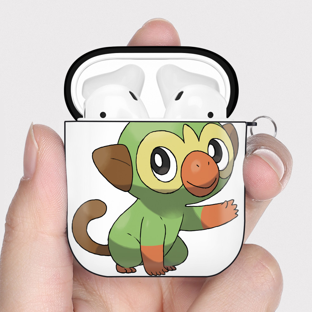 （画像用） ポケットモンスター Pokémon AirPods 第2世代保護ケース ハードシェル ブラック 耐衝撃・防指紋・カラビナ付き