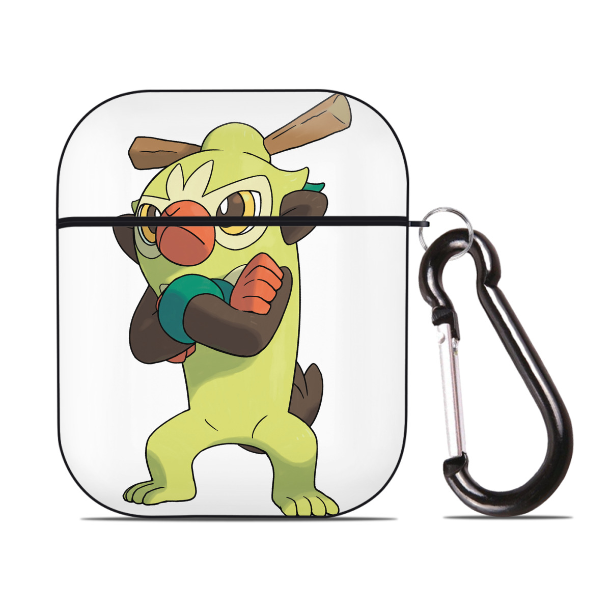 （画像用） ポケットモンスター Pokémon AirPods 第2世代保護ケース ハードシェル ブラック 耐衝撃・防指紋・カラビナ付き