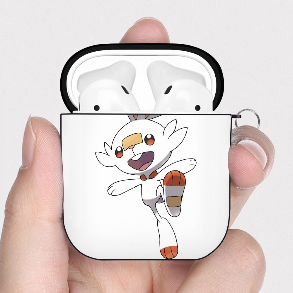 （画像用） ポケットモンスター Pokémon AirPods 第2世代保護ケース ハードシェル ブラック 耐衝撃・防指紋・カラビナ付き
