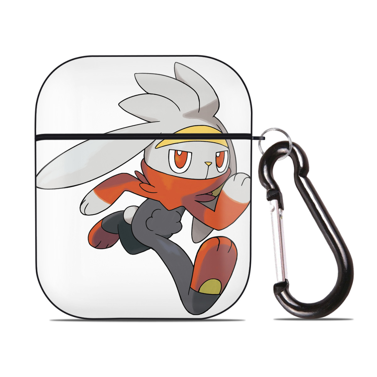 （画像用） ポケットモンスター Pokémon AirPods 第2世代保護ケース ハードシェル ブラック 耐衝撃・防指紋・カラビナ付き