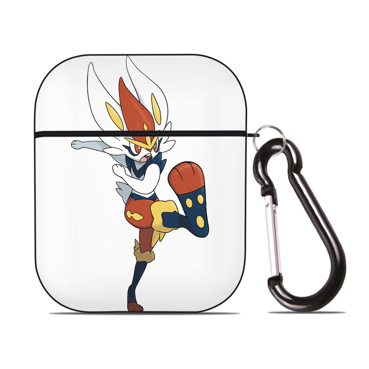 （画像用） ポケットモンスター Pokémon AirPods 第2世代保護ケース ハードシェル ブラック 耐衝撃・防指紋・カラビナ付き