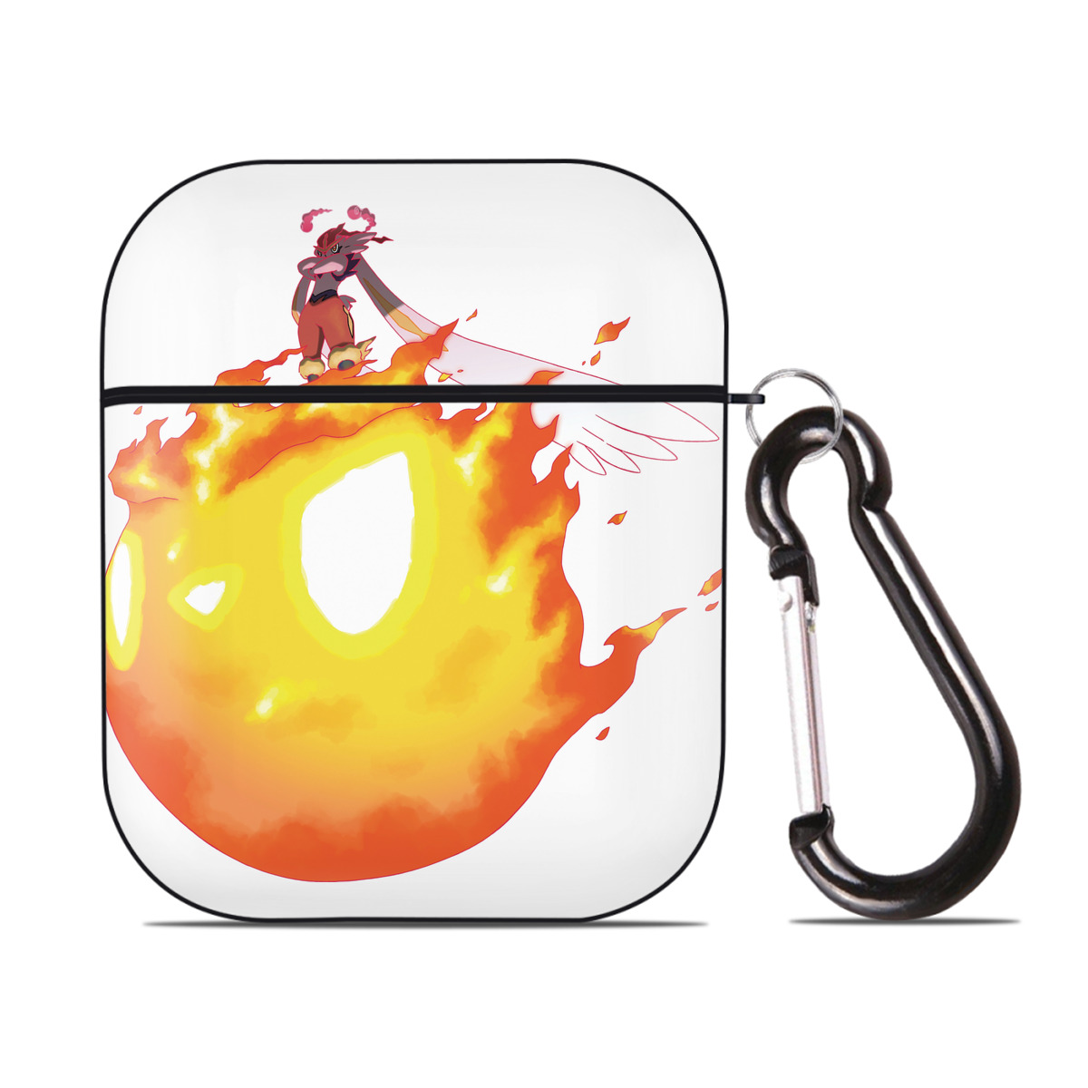 （画像用） ポケットモンスター Pokémon AirPods 第2世代保護ケース ハードシェル ブラック 耐衝撃・防指紋・カラビナ付き