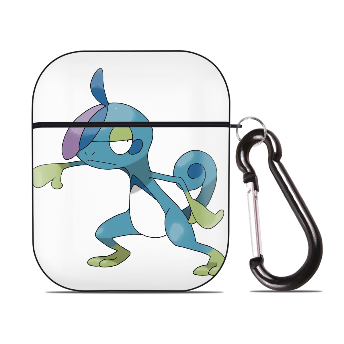 （画像用） ポケットモンスター Pokémon AirPods 第2世代保護ケース ハードシェル ブラック 耐衝撃・防指紋・カラビナ付き
