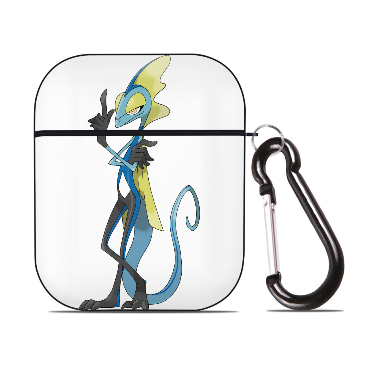 （画像用） ポケットモンスター Pokémon AirPods 第2世代保護ケース ハードシェル ブラック 耐衝撃・防指紋・カラビナ付き