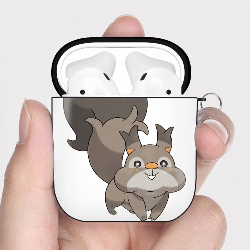 （画像用） ポケットモンスター Pokémon AirPods 第2世代保護ケース ハードシェル ブラック 耐衝撃・防指紋・カラビナ付き