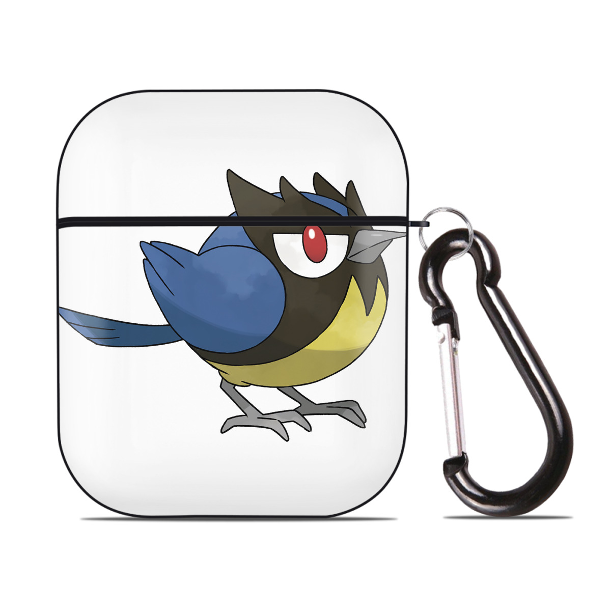 （画像用） ポケットモンスター Pokémon AirPods 第2世代保護ケース ハードシェル ブラック 耐衝撃・防指紋・カラビナ付き