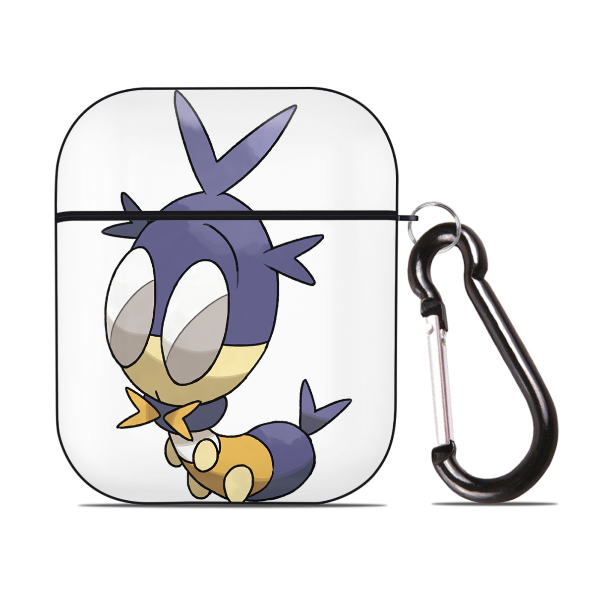 （画像用） ポケットモンスター Pokémon AirPods 第2世代保護ケース ハードシェル ブラック 耐衝撃・防指紋・カラビナ付き