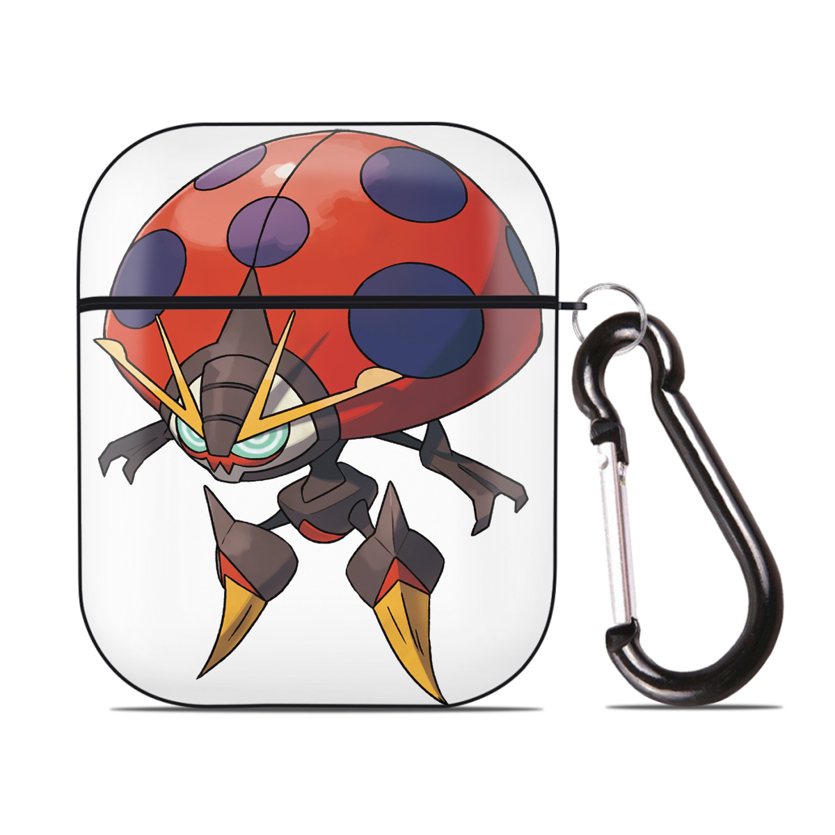 （画像用） ポケットモンスター Pokémon AirPods 第2世代保護ケース ハードシェル ブラック 耐衝撃・防指紋・カラビナ付き