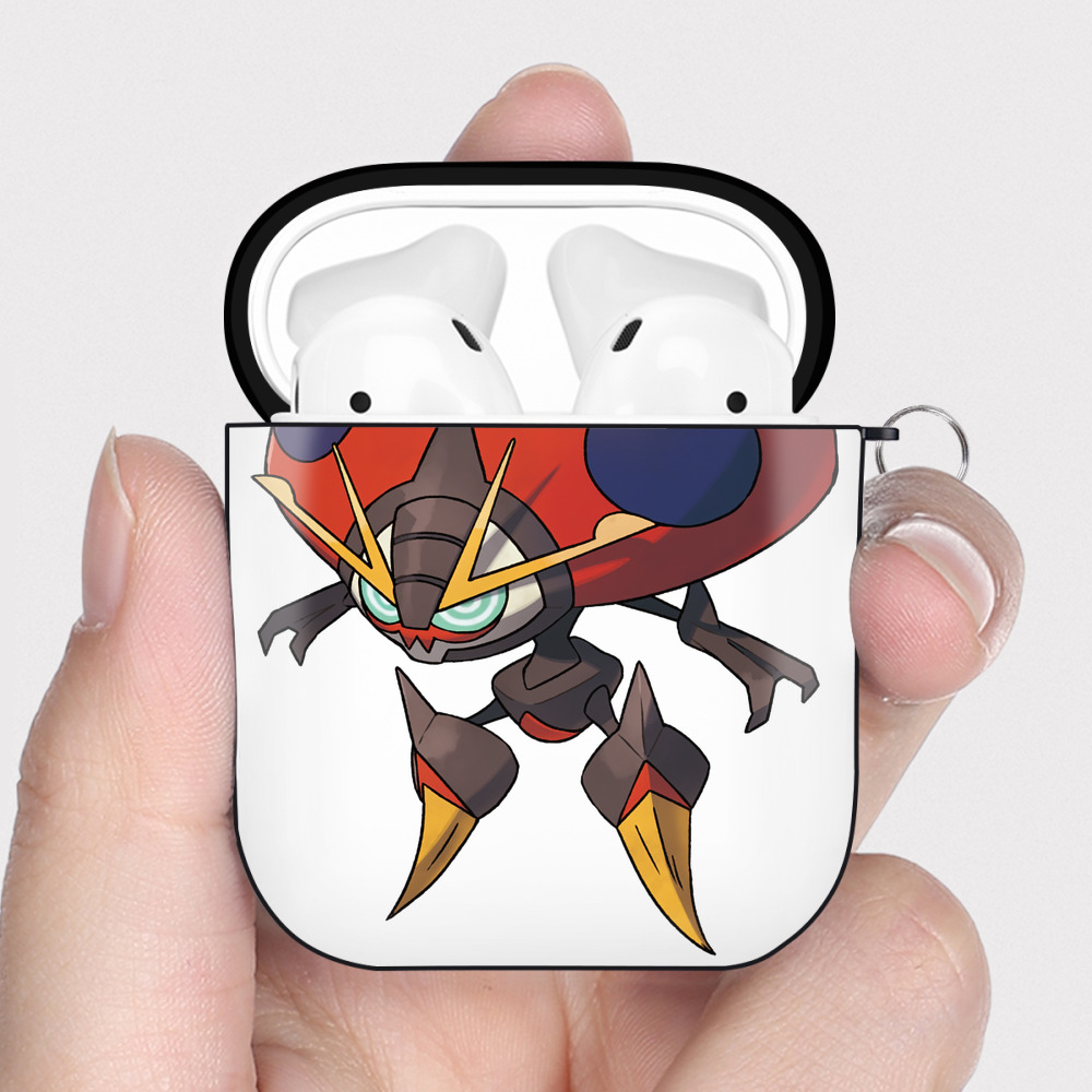（画像用） ポケットモンスター Pokémon AirPods 第2世代保護ケース ハードシェル ブラック 耐衝撃・防指紋・カラビナ付き