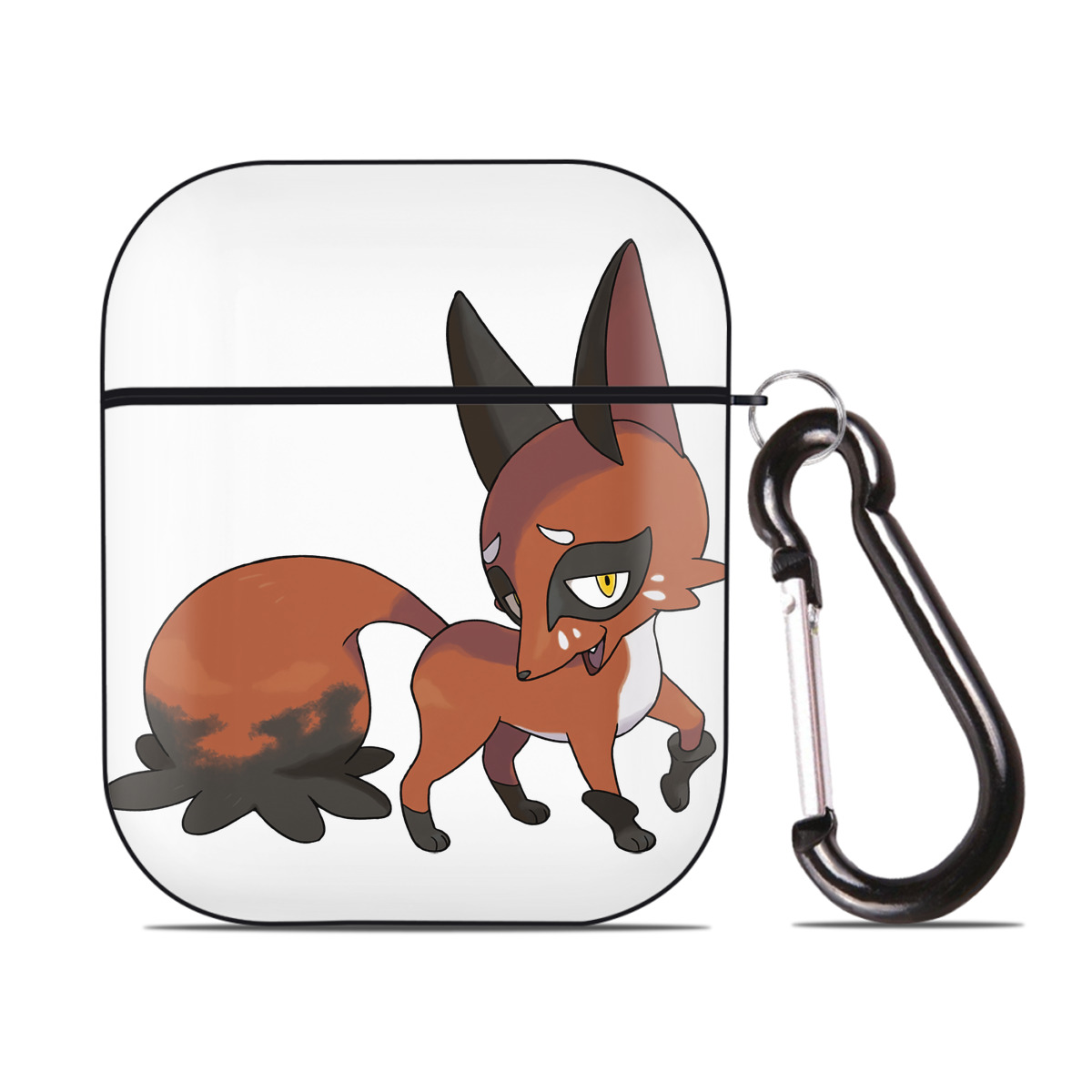 （画像用） ポケットモンスター Pokémon AirPods 第2世代保護ケース ハードシェル ブラック 耐衝撃・防指紋・カラビナ付き