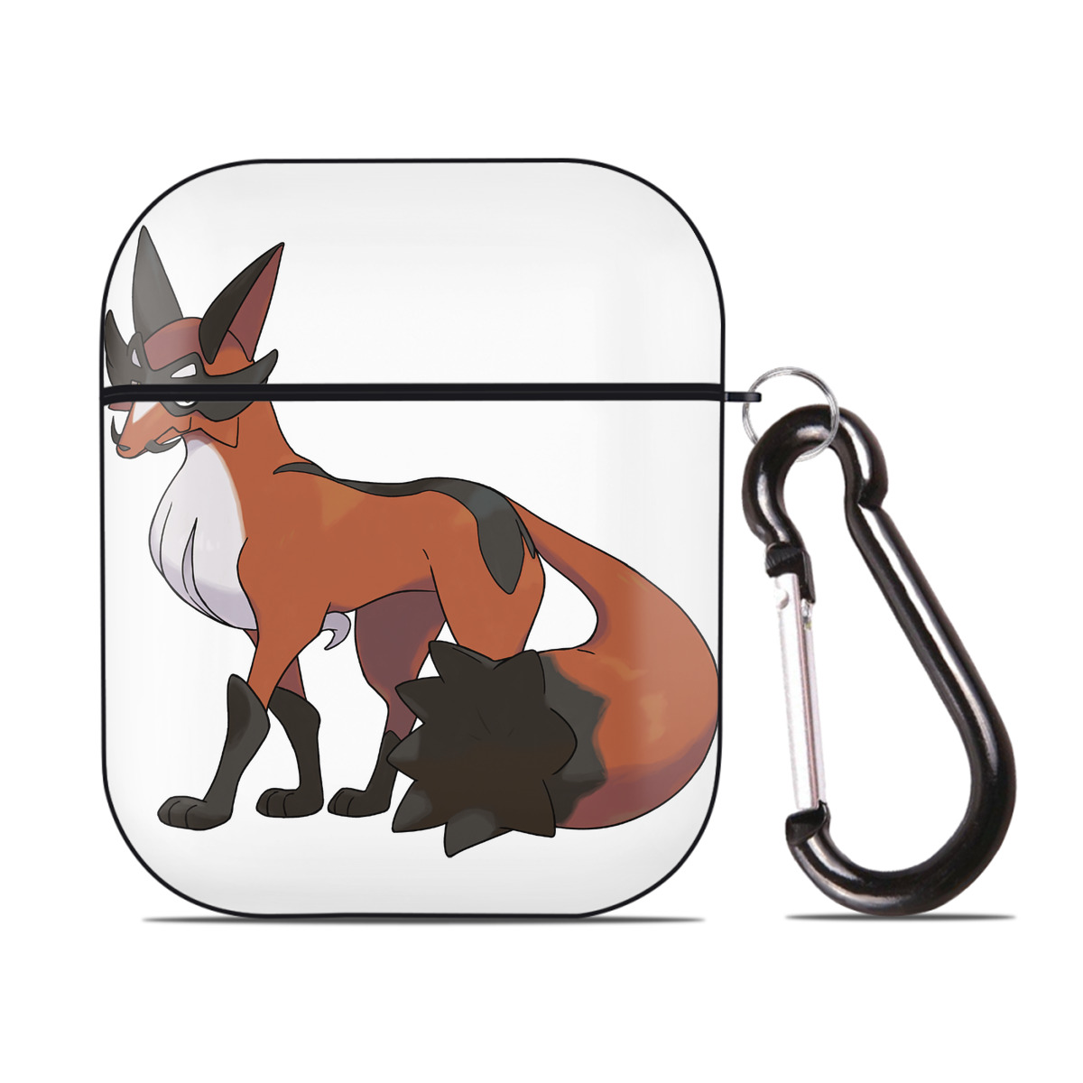 （画像用） ポケットモンスター Pokémon AirPods 第2世代保護ケース ハードシェル ブラック 耐衝撃・防指紋・カラビナ付き