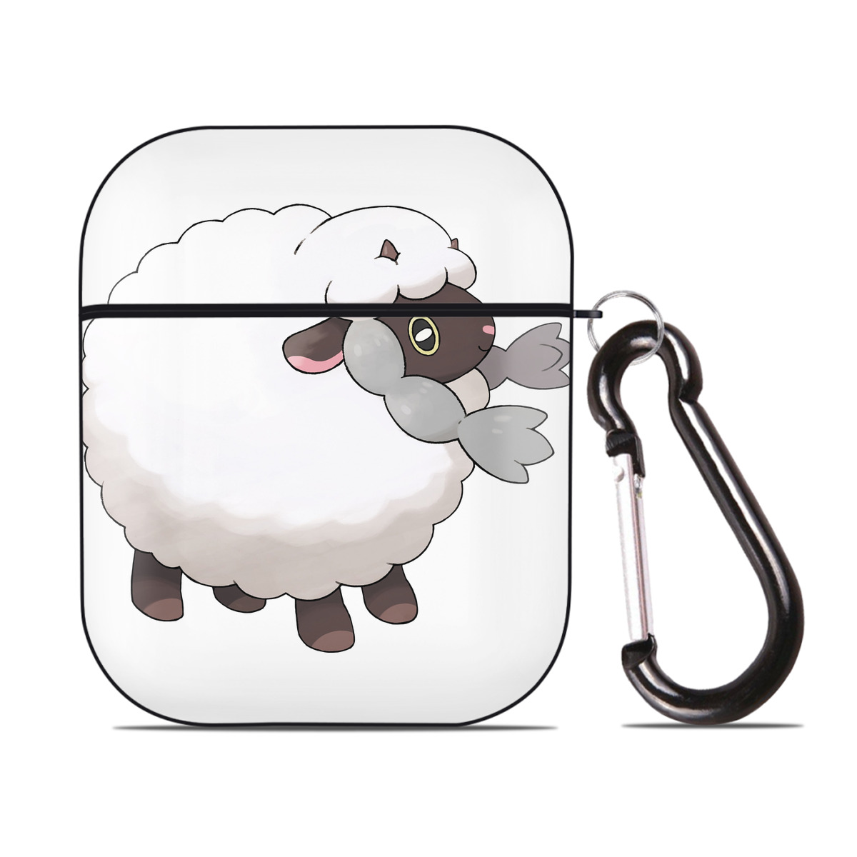 （画像用） ポケットモンスター Pokémon AirPods 第2世代保護ケース ハードシェル ブラック 耐衝撃・防指紋・カラビナ付き