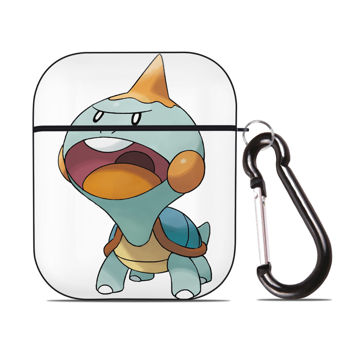（画像用） ポケットモンスター Pokémon AirPods 第2世代保護ケース ハードシェル ブラック 耐衝撃・防指紋・カラビナ付き
