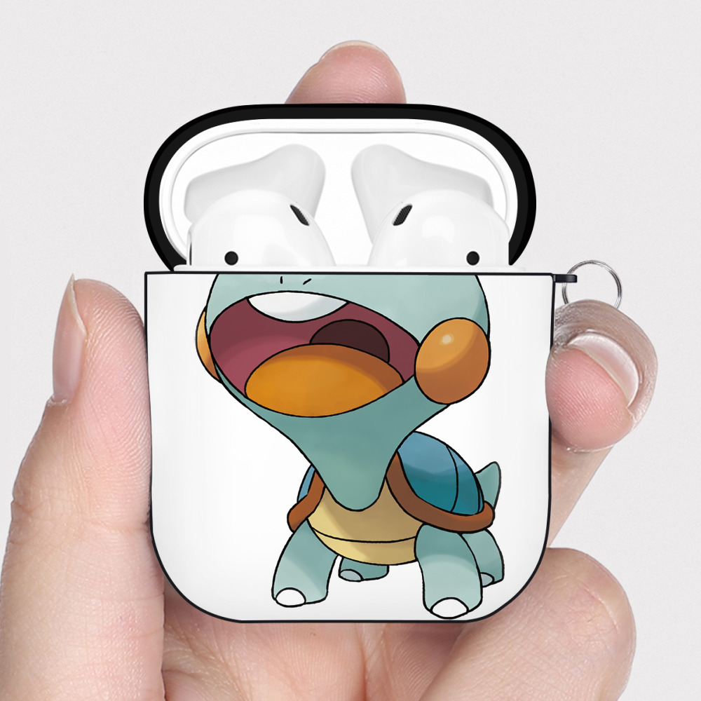 （画像用） ポケットモンスター Pokémon AirPods 第2世代保護ケース ハードシェル ブラック 耐衝撃・防指紋・カラビナ付き