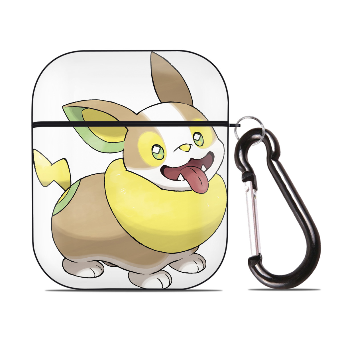 （画像用） ポケットモンスター Pokémon AirPods 第2世代保護ケース ハードシェル ブラック 耐衝撃・防指紋・カラビナ付き