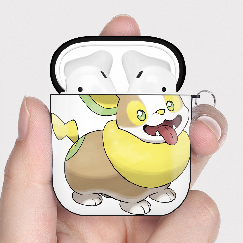 （画像用） ポケットモンスター Pokémon AirPods 第2世代保護ケース ハードシェル ブラック 耐衝撃・防指紋・カラビナ付き