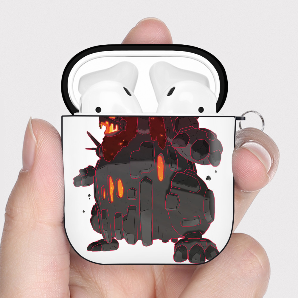 （画像用） ポケットモンスター Pokémon AirPods 第2世代保護ケース ハードシェル ブラック 耐衝撃・防指紋・カラビナ付き