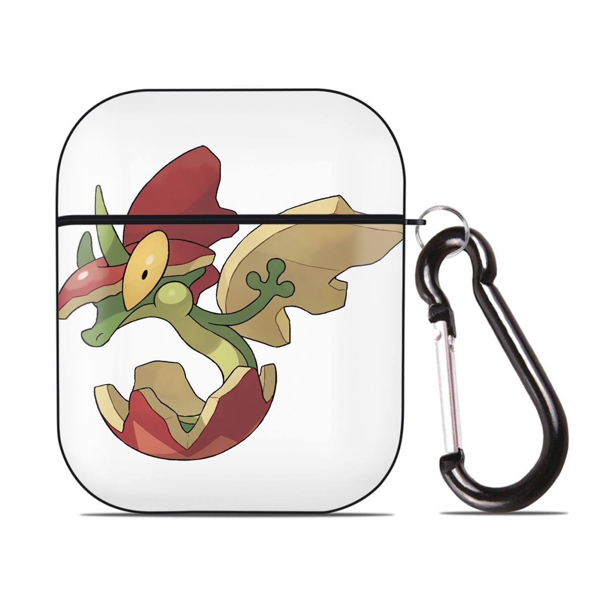 （画像用） ポケットモンスター Pokémon AirPods 第2世代保護ケース ハードシェル ブラック 耐衝撃・防指紋・カラビナ付き