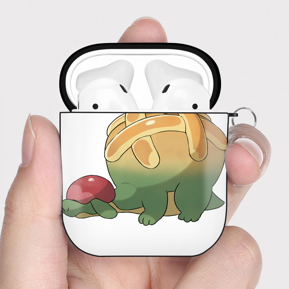 （画像用） ポケットモンスター Pokémon AirPods 第2世代保護ケース ハードシェル ブラック 耐衝撃・防指紋・カラビナ付き