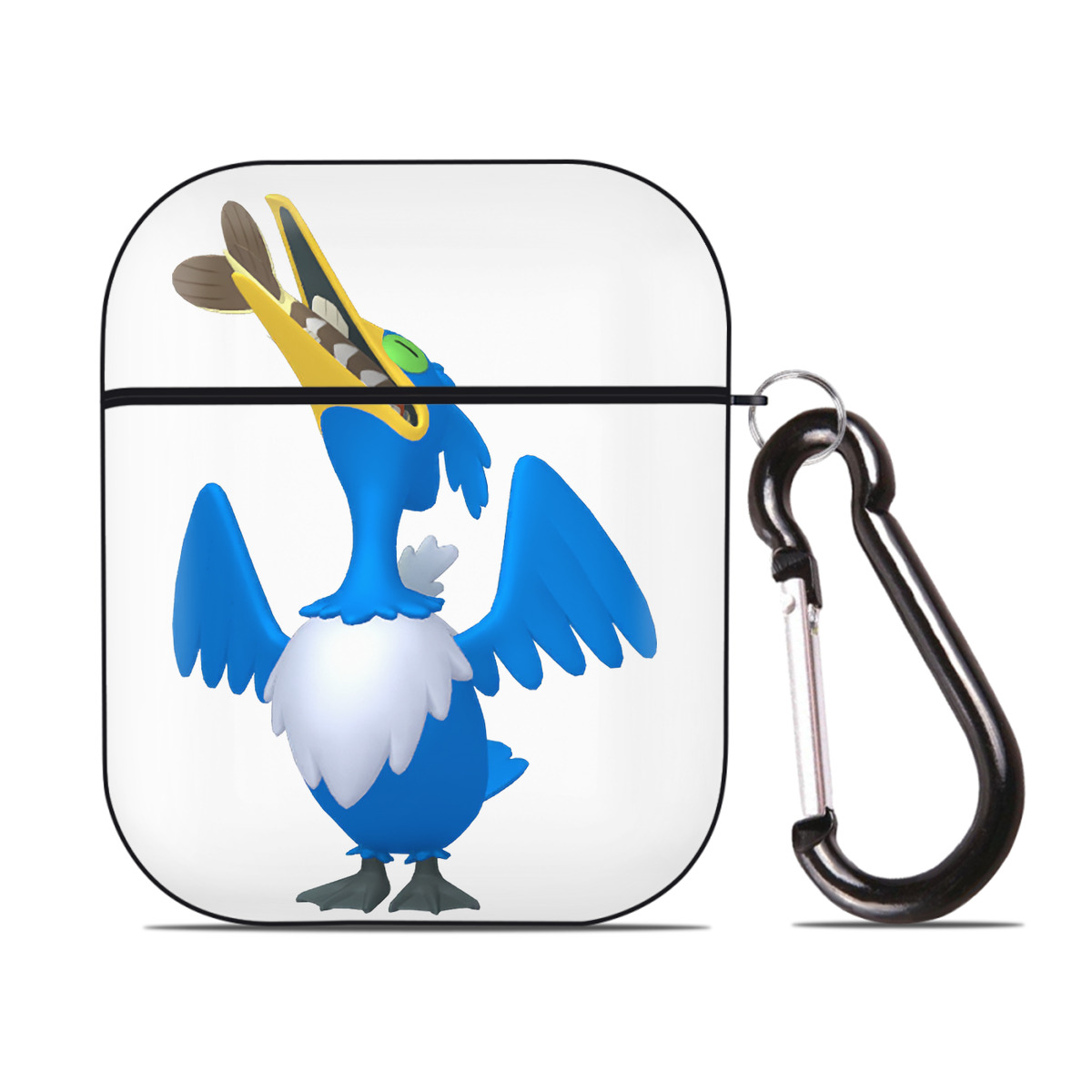 （画像用） ポケットモンスター Pokémon AirPods 第2世代保護ケース ハードシェル ブラック 耐衝撃・防指紋・カラビナ付き