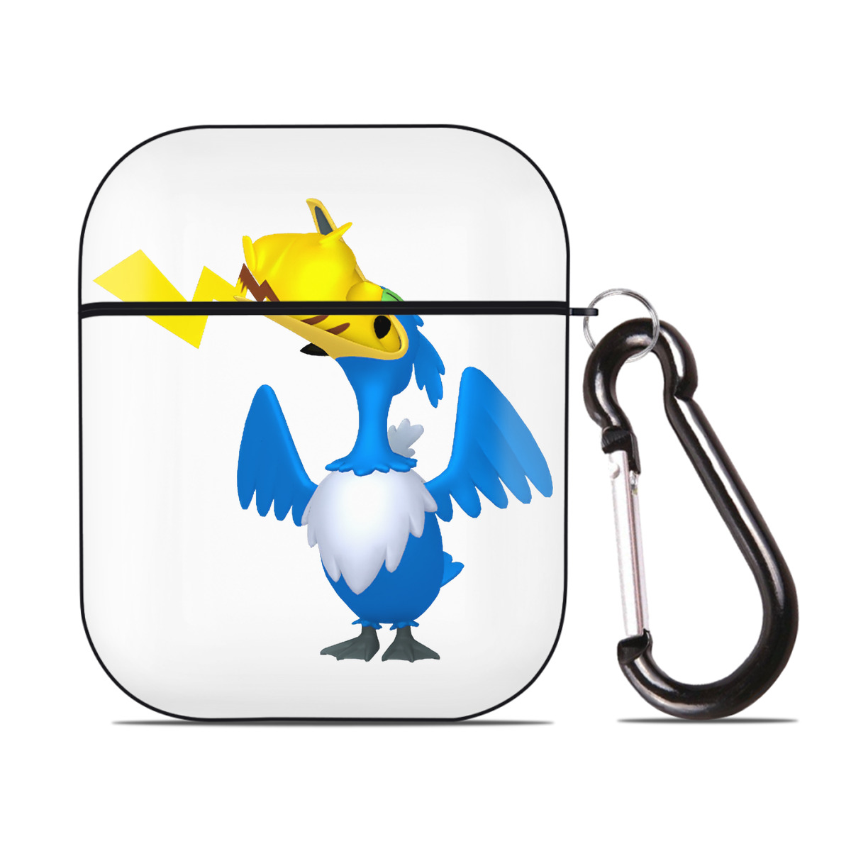 （画像用） ポケットモンスター Pokémon AirPods 第2世代保護ケース ハードシェル ブラック 耐衝撃・防指紋・カラビナ付き