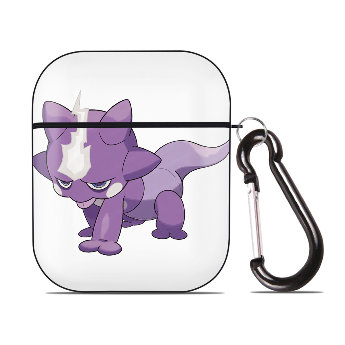 （画像用） ポケットモンスター Pokémon AirPods 第2世代保護ケース ハードシェル ブラック 耐衝撃・防指紋・カラビナ付き