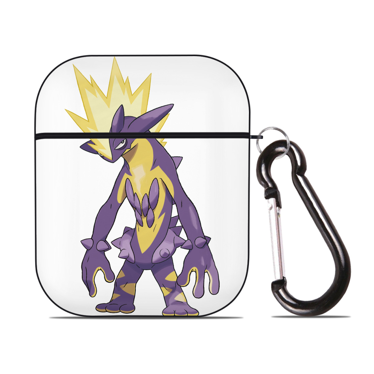 （画像用） ポケットモンスター Pokémon AirPods 第2世代保護ケース ハードシェル ブラック 耐衝撃・防指紋・カラビナ付き