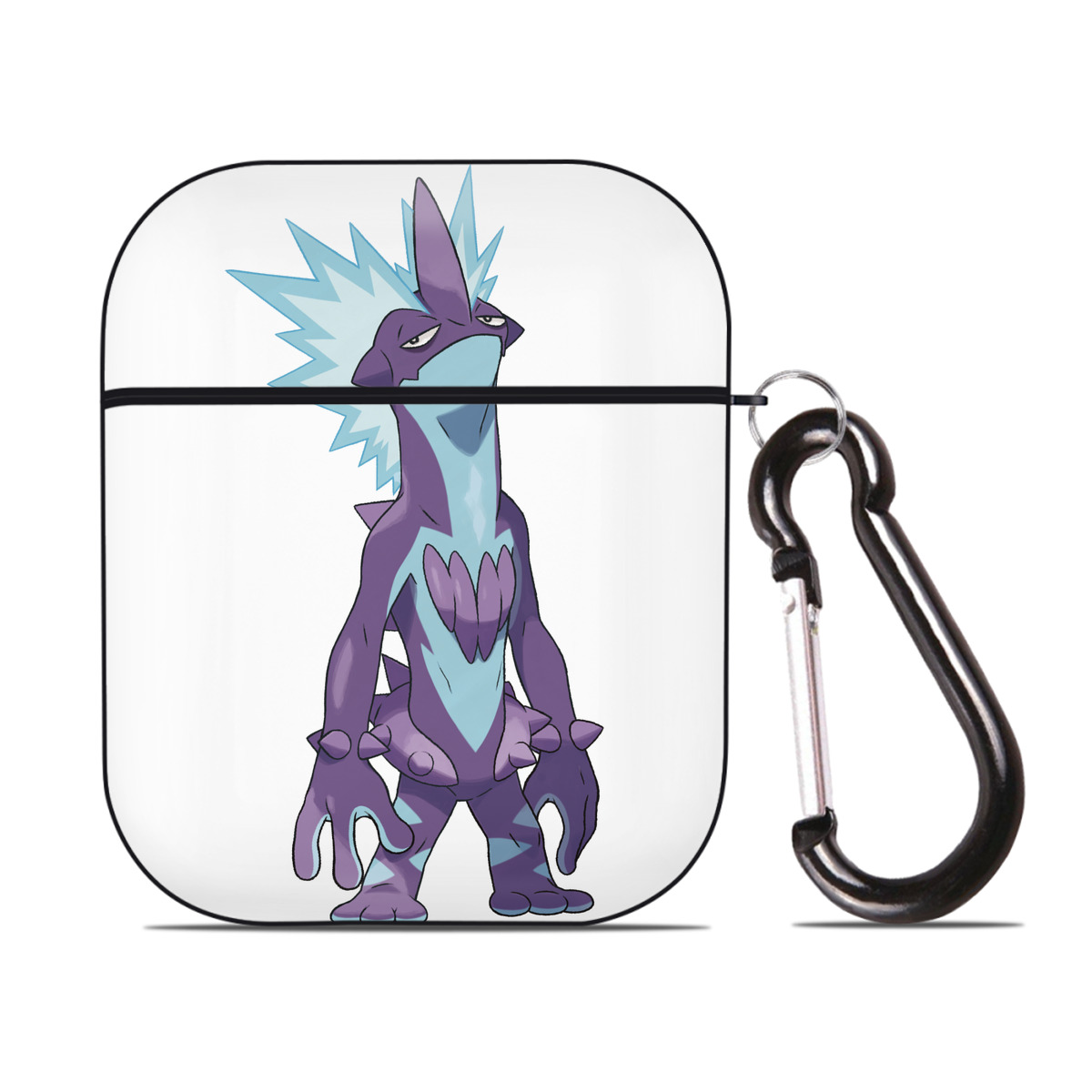 （画像用） ポケットモンスター Pokémon AirPods 第2世代保護ケース ハードシェル ブラック 耐衝撃・防指紋・カラビナ付き