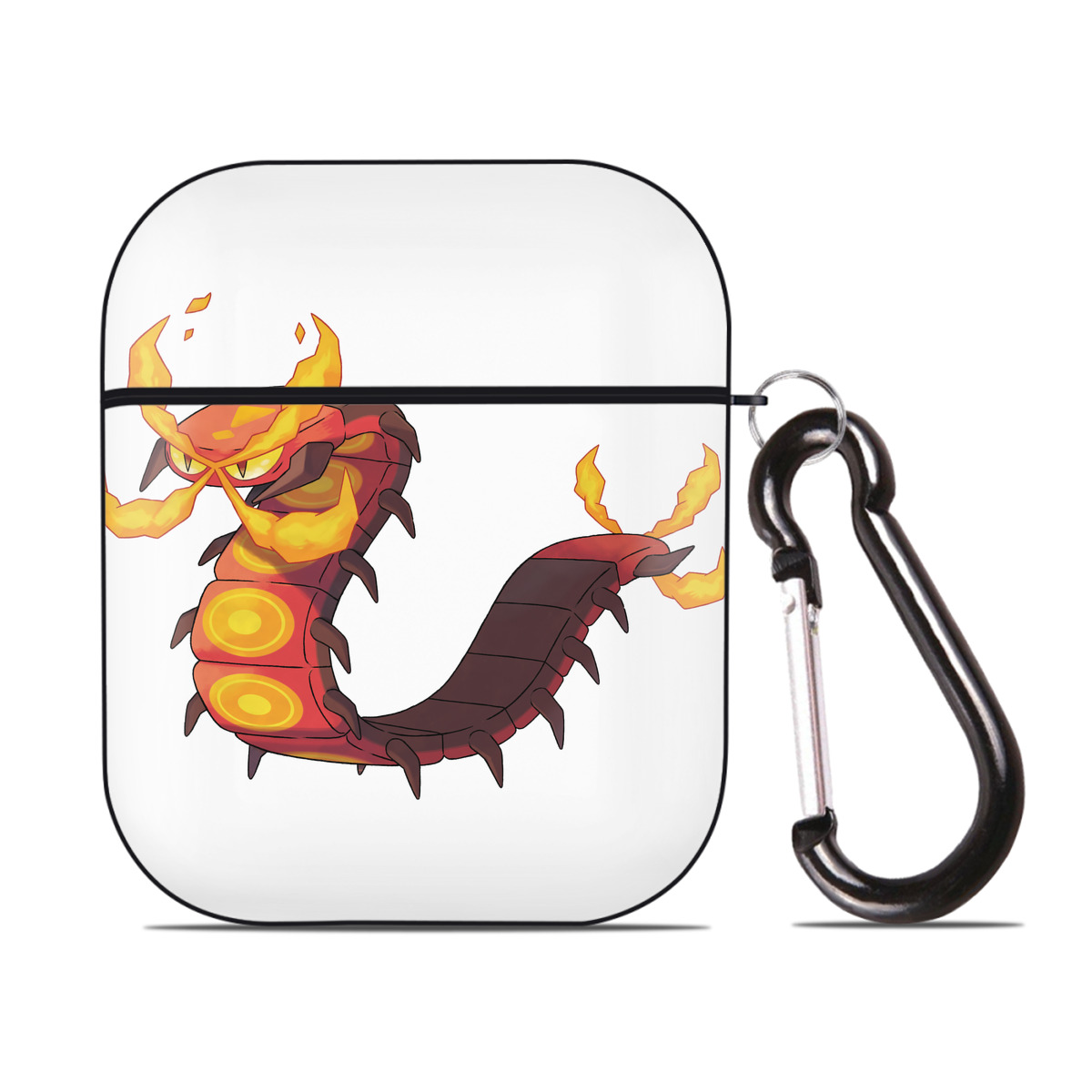 （画像用） ポケットモンスター Pokémon AirPods 第2世代保護ケース ハードシェル ブラック 耐衝撃・防指紋・カラビナ付き