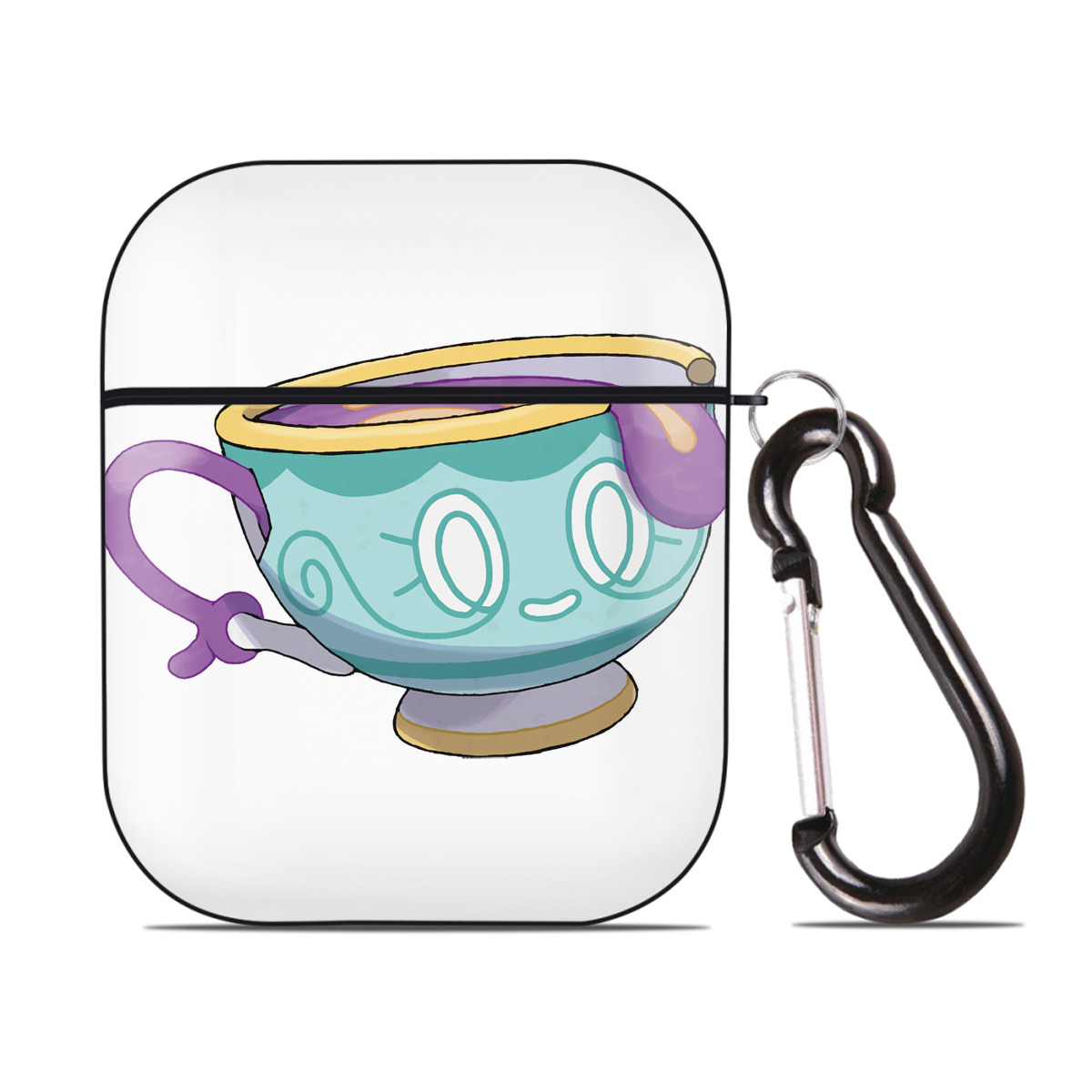 （画像用） ポケットモンスター Pokémon AirPods 第2世代保護ケース ハードシェル ブラック 耐衝撃・防指紋・カラビナ付き