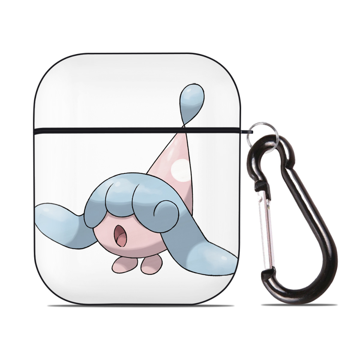 （画像用） ポケットモンスター Pokémon AirPods 第2世代保護ケース ハードシェル ブラック 耐衝撃・防指紋・カラビナ付き