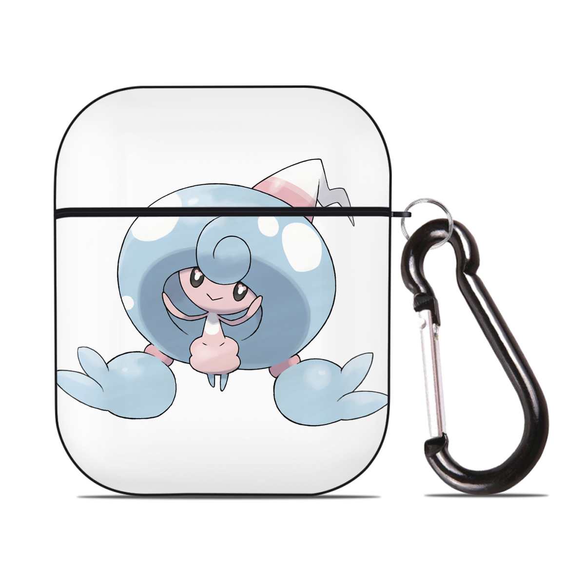 （画像用） ポケットモンスター Pokémon AirPods 第2世代保護ケース ハードシェル ブラック 耐衝撃・防指紋・カラビナ付き