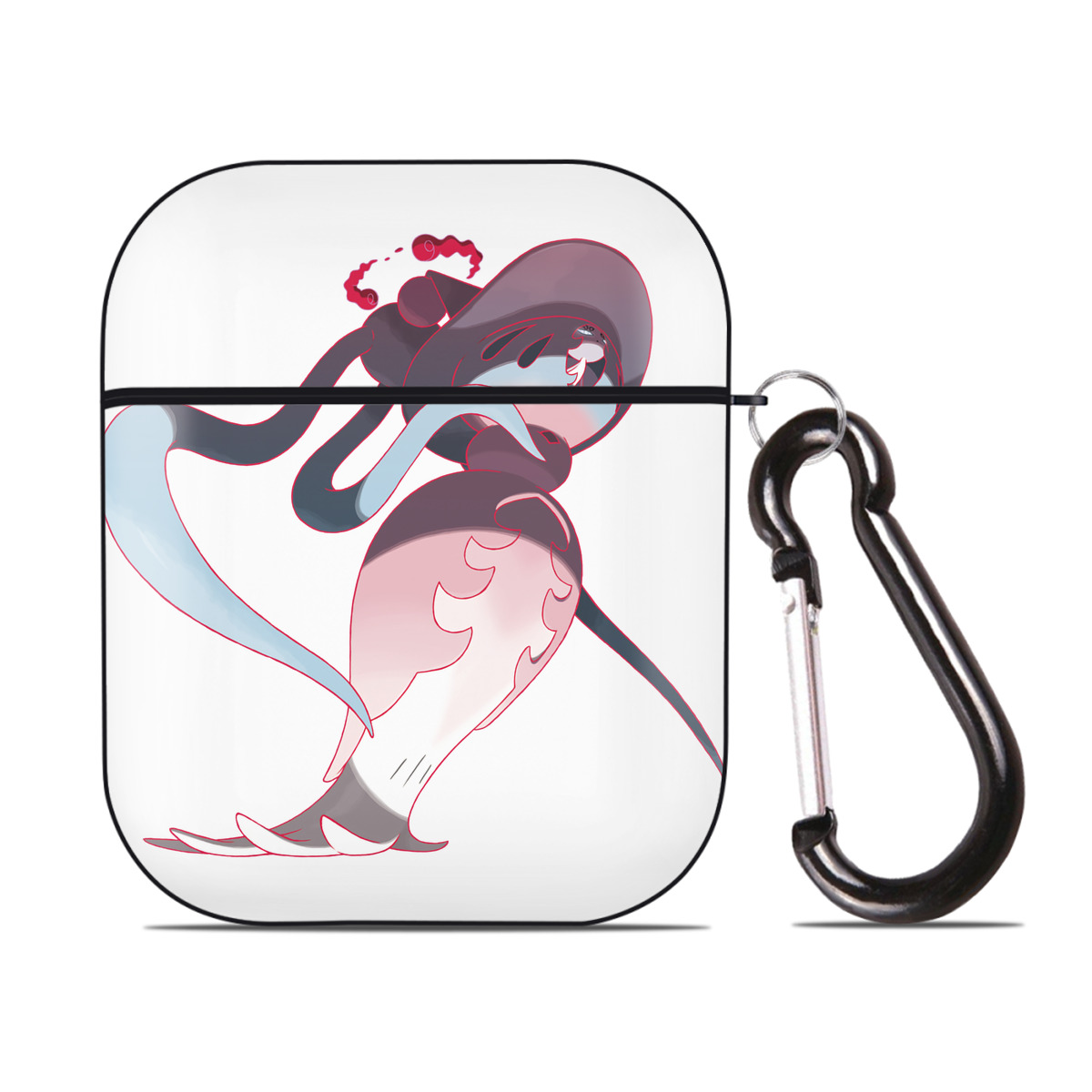 （画像用） ポケットモンスター Pokémon AirPods 第2世代保護ケース ハードシェル ブラック 耐衝撃・防指紋・カラビナ付き