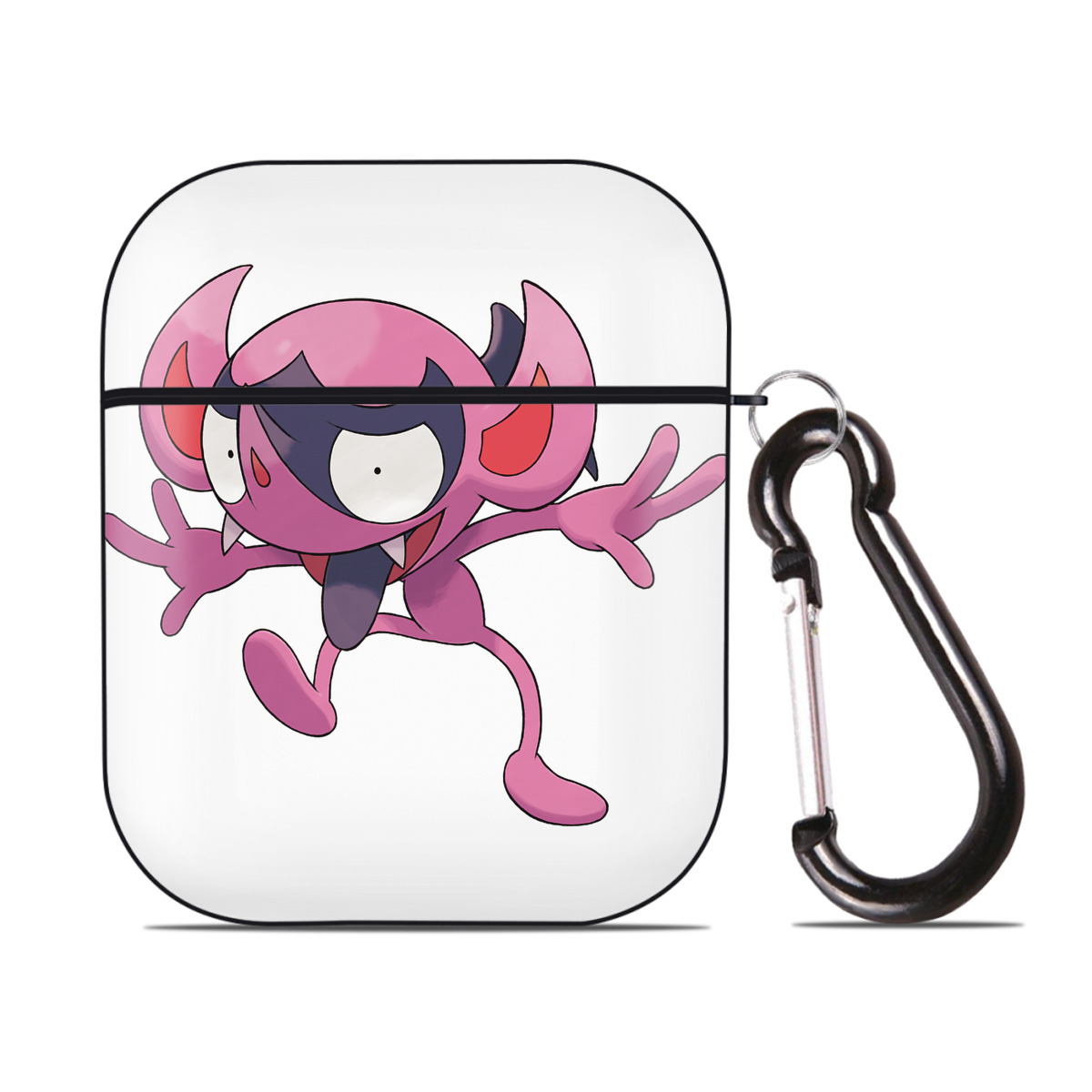 （画像用） ポケットモンスター Pokémon AirPods 第2世代保護ケース ハードシェル ブラック 耐衝撃・防指紋・カラビナ付き