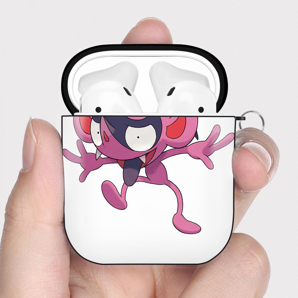 （画像用） ポケットモンスター Pokémon AirPods 第2世代保護ケース ハードシェル ブラック 耐衝撃・防指紋・カラビナ付き