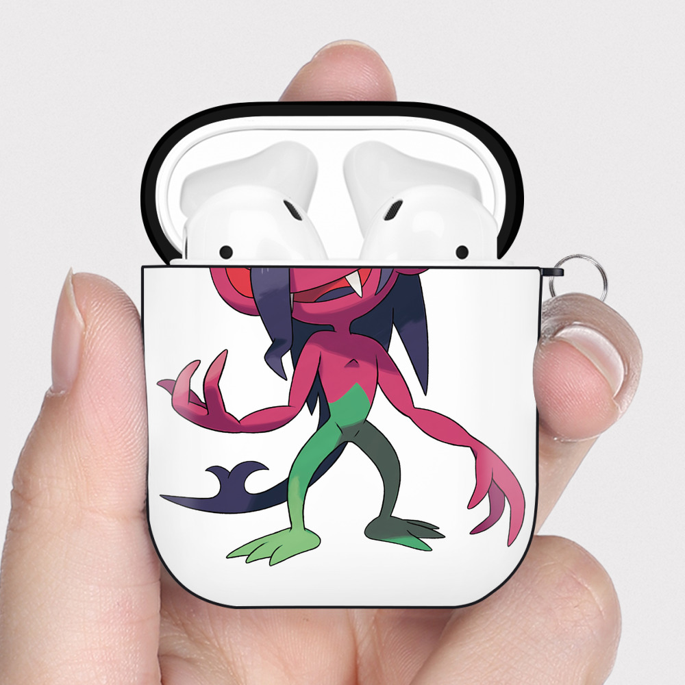 （画像用） ポケットモンスター Pokémon AirPods 第2世代保護ケース ハードシェル ブラック 耐衝撃・防指紋・カラビナ付き