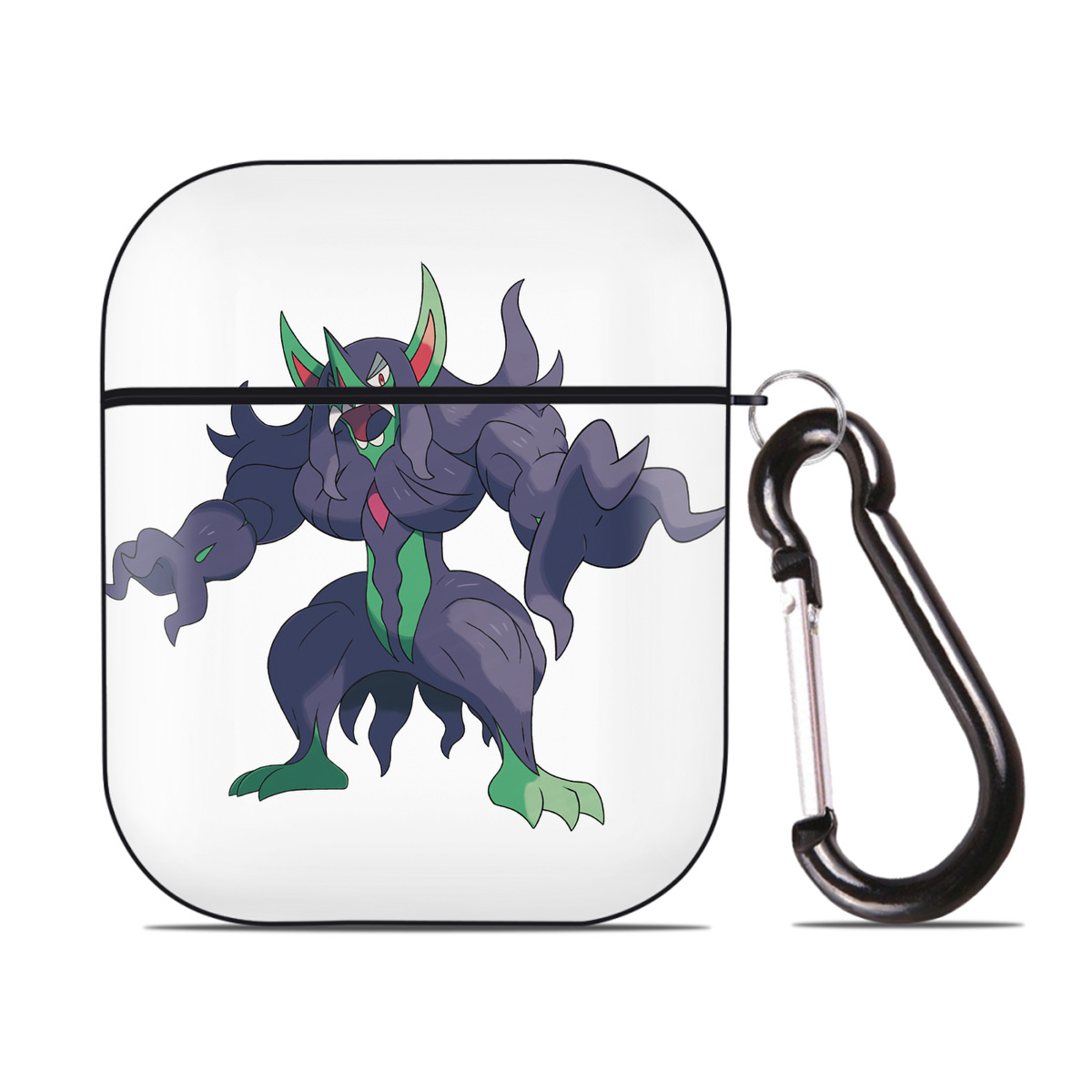 （画像用） ポケットモンスター Pokémon AirPods 第2世代保護ケース ハードシェル ブラック 耐衝撃・防指紋・カラビナ付き