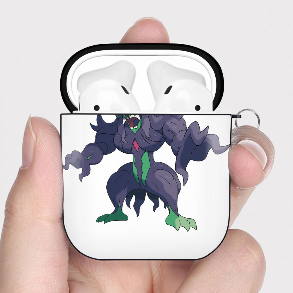 （画像用） ポケットモンスター Pokémon AirPods 第2世代保護ケース ハードシェル ブラック 耐衝撃・防指紋・カラビナ付き