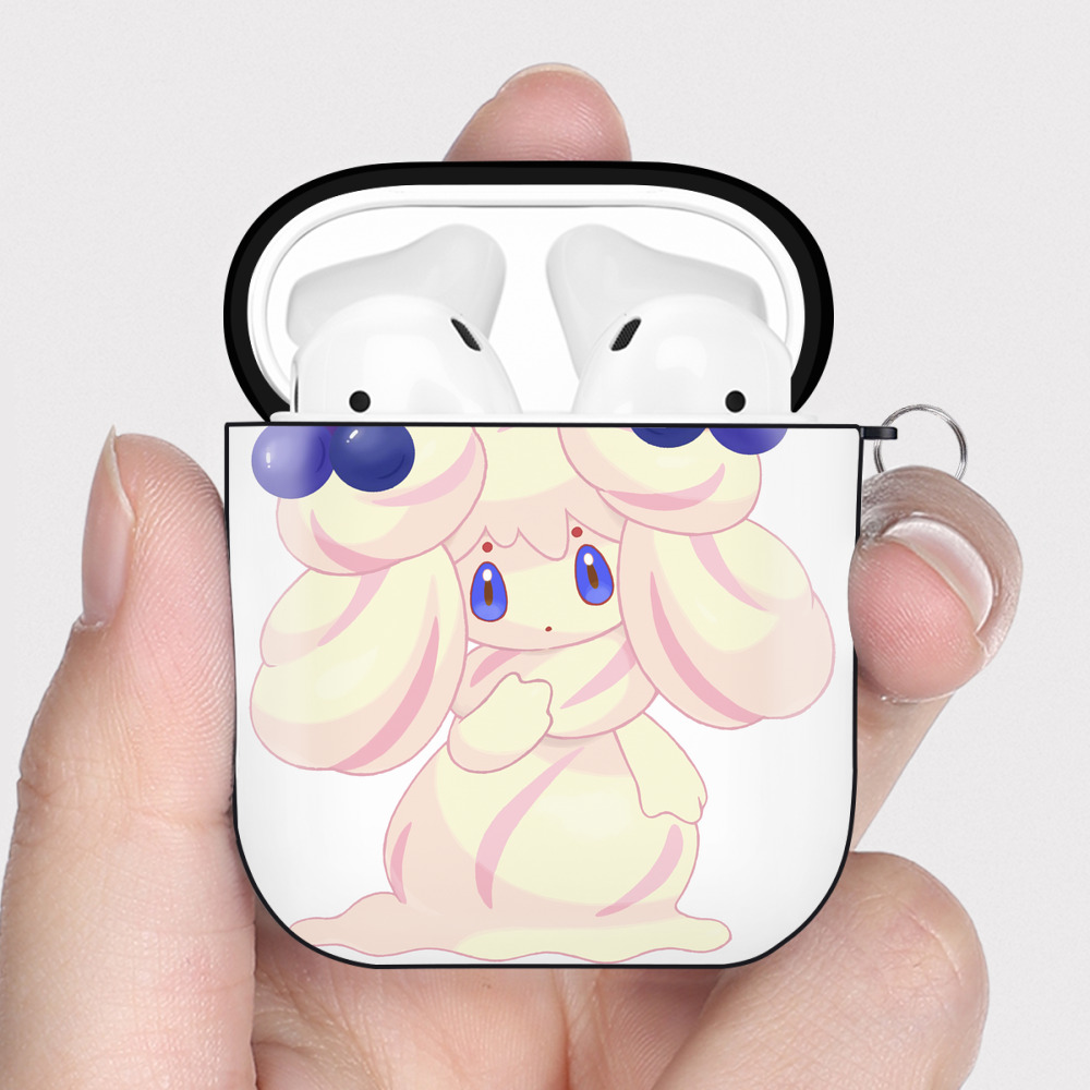 （画像用） ポケットモンスター Pokémon AirPods 第2世代保護ケース ハードシェル ブラック 耐衝撃・防指紋・カラビナ付き