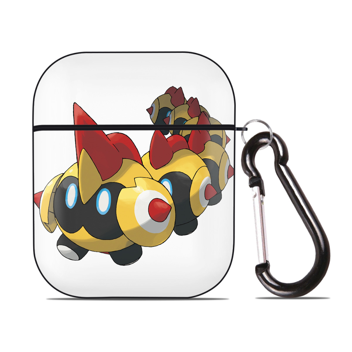 （画像用） ポケットモンスター Pokémon AirPods 第2世代保護ケース ハードシェル ブラック 耐衝撃・防指紋・カラビナ付き