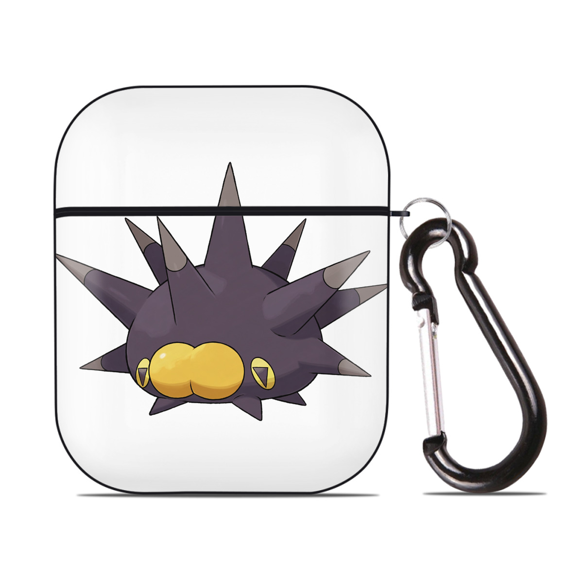 （画像用） ポケットモンスター Pokémon AirPods 第2世代保護ケース ハードシェル ブラック 耐衝撃・防指紋・カラビナ付き