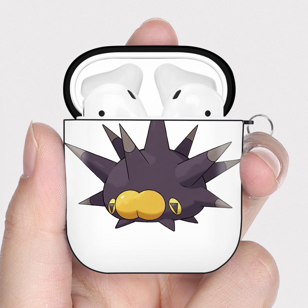（画像用） ポケットモンスター Pokémon AirPods 第2世代保護ケース ハードシェル ブラック 耐衝撃・防指紋・カラビナ付き