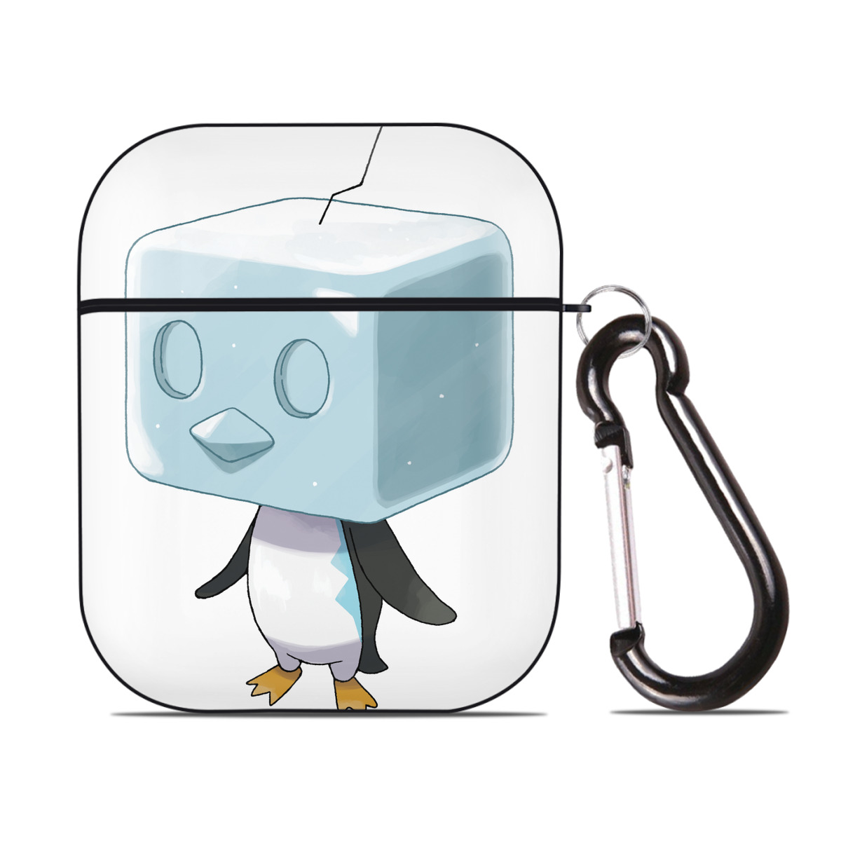 （画像用） ポケットモンスター Pokémon AirPods 第2世代保護ケース ハードシェル ブラック 耐衝撃・防指紋・カラビナ付き